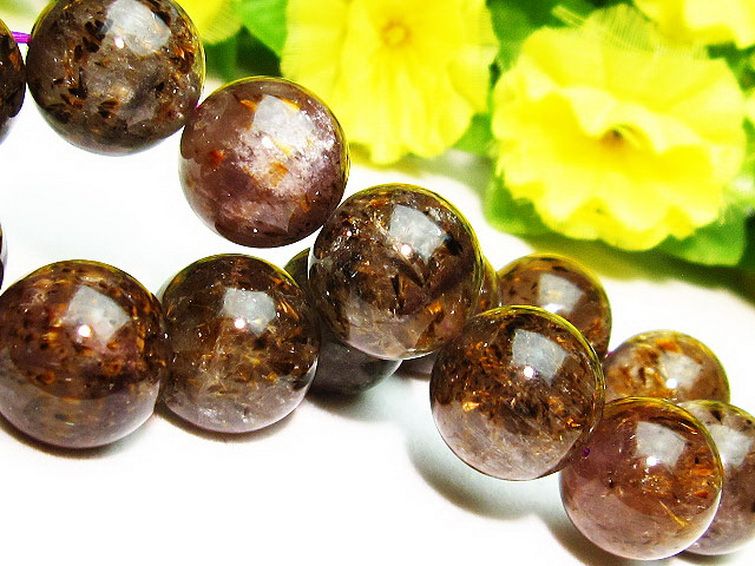 カコクセナイト インクォーツ ブレスレット 15mm [t226-469] 3枚目