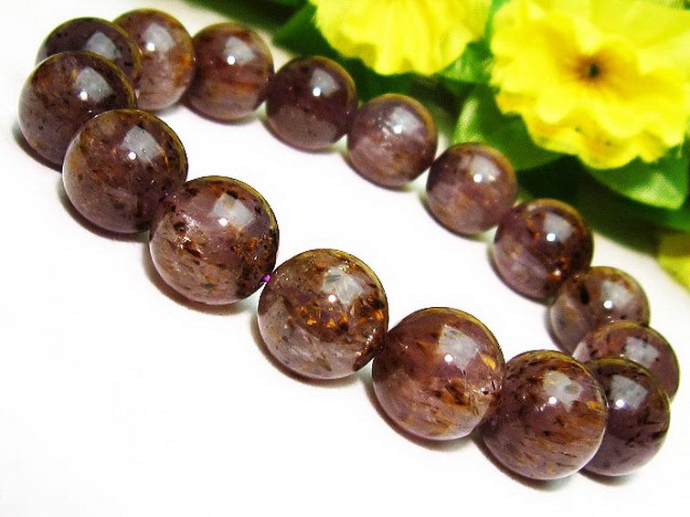 カコクセナイト インクォーツ ブレスレット 13mm [T226-473] 1枚目