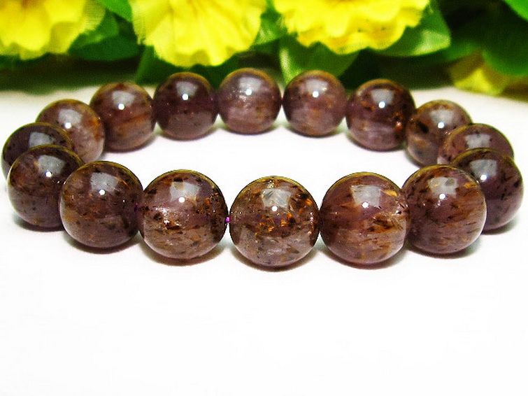 カコクセナイト インクォーツ ブレスレット 13mm [T226-473] 2枚目