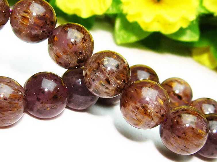 カコクセナイト インクォーツ ブレスレット 13mm [T226-473] 3枚目