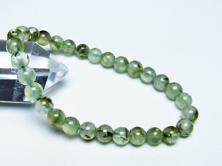 ルチル入り プレナイト ブレスレット 6mm [t228-4456] 1枚目