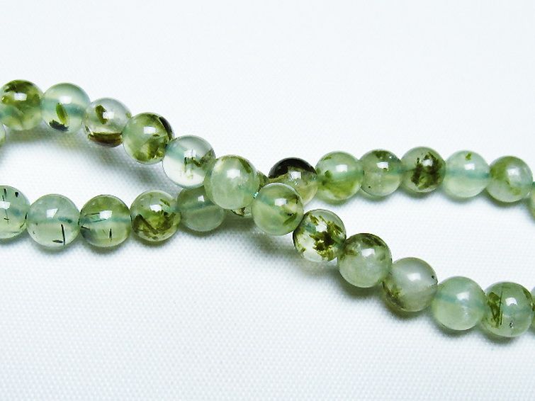 ルチル入り プレナイト ブレスレット 6mm [t228-4456] 2枚目