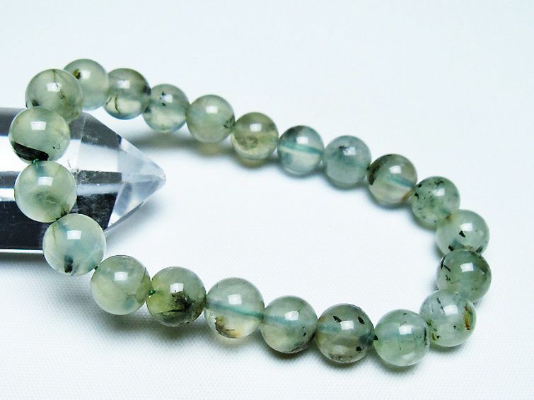 ルチル入り プレナイト ブレスレット 9mm [t228-4467] 1枚目