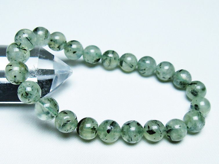 ルチル入り プレナイト ブレスレット 9mm [t228-4506] 1枚目