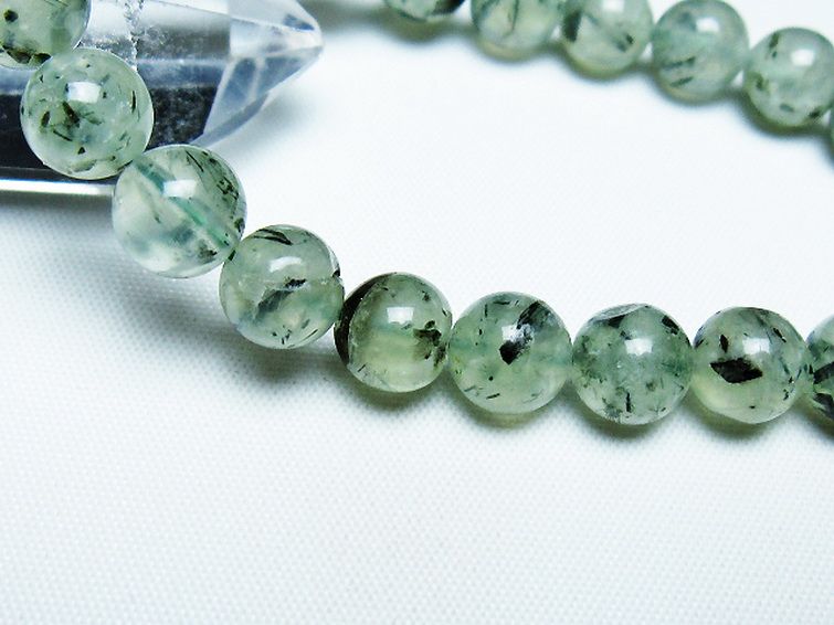 ルチル入り プレナイト ブレスレット 9mm [t228-4506] 3枚目