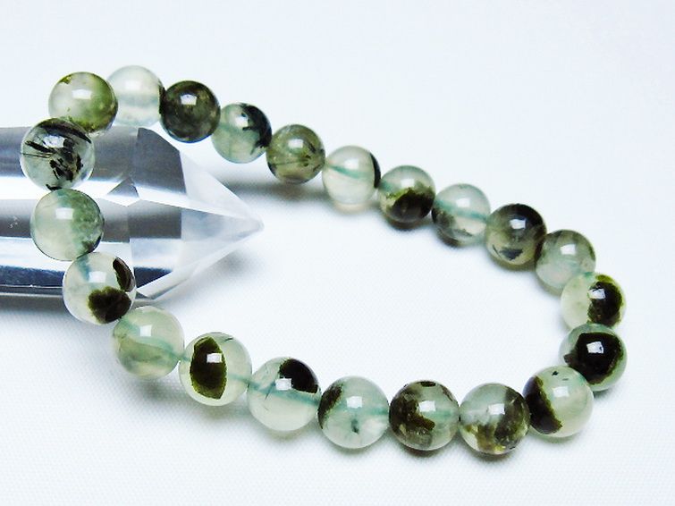 ルチル入り プレナイト ブレスレット 8mm [t228-4518] 1枚目