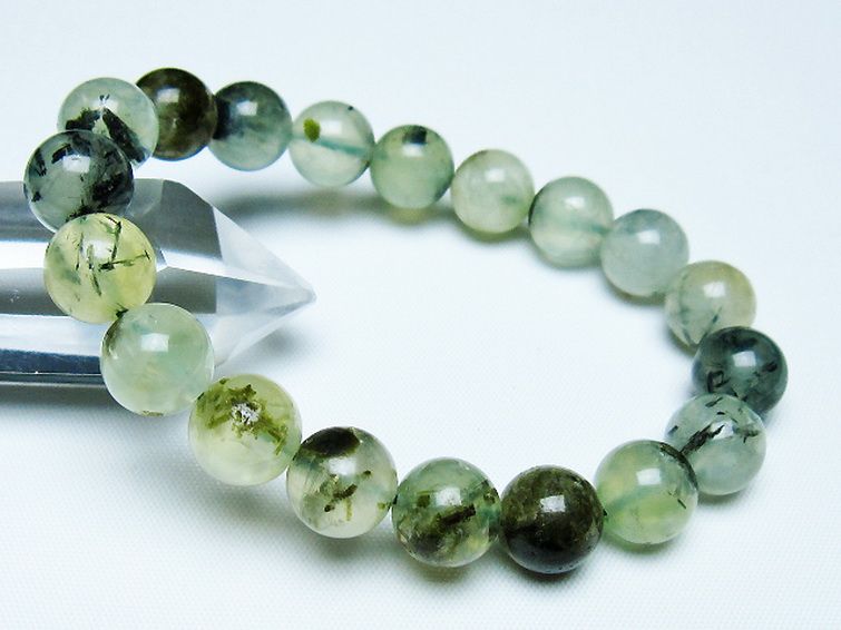 ルチル入り プレナイト ブレスレット 11mm [t228-4557] 1枚目