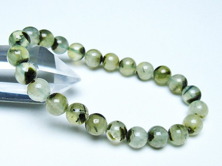 ルチル入り プレナイト ブレスレット 8mm [t228-4564] 1枚目