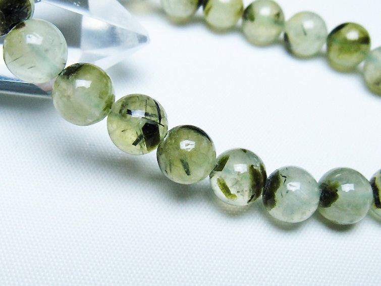 ルチル入り プレナイト ブレスレット 8mm [t228-4564] 3枚目