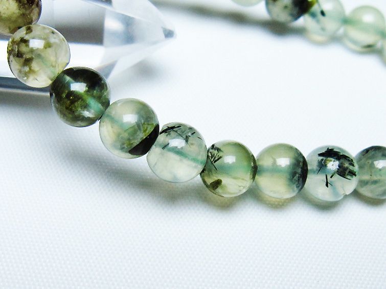 ルチル入り プレナイト ブレスレット 7mm [t228-4569] 3枚目