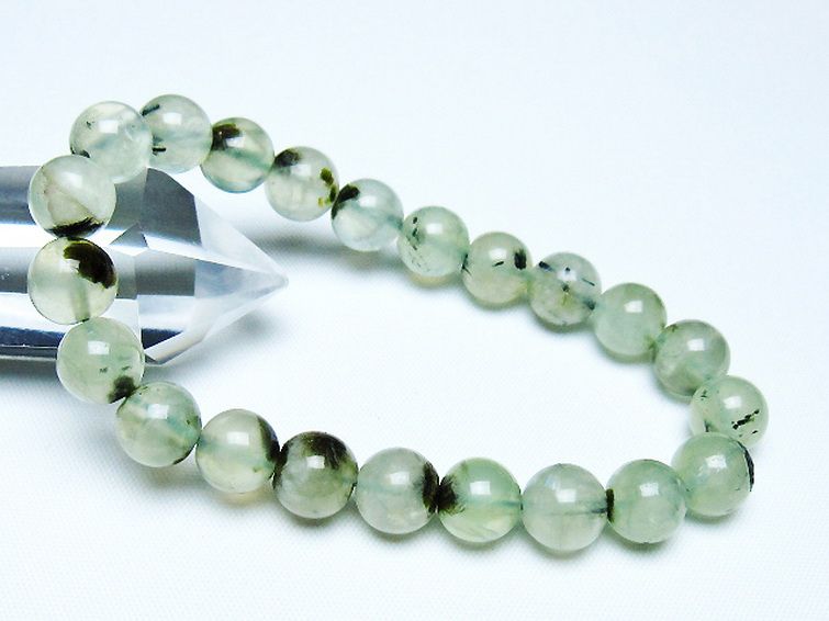 ルチル入り プレナイト ブレスレット 9mm [t228-4576] 1枚目