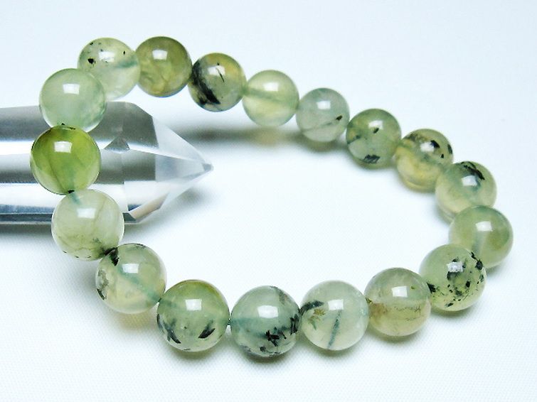 ルチル入り プレナイト ブレスレット 12mm [t228-4586] 1枚目