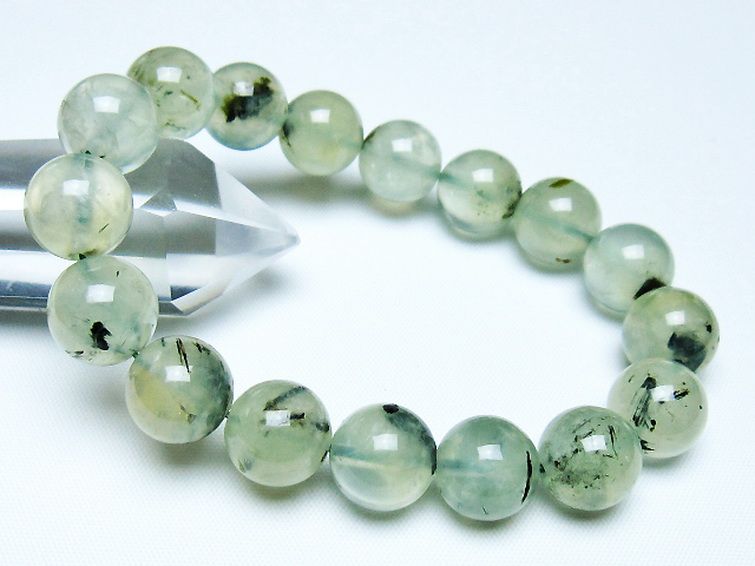 ルチル入り プレナイト ブレスレット 12mm [t228-4593] 1枚目