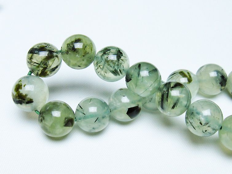 ルチル入り プレナイト ブレスレット 12mm [t228-4596] 2枚目