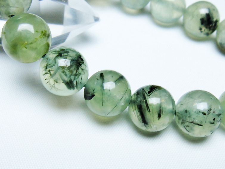 ルチル入り プレナイト ブレスレット 12mm [t228-4596] 3枚目