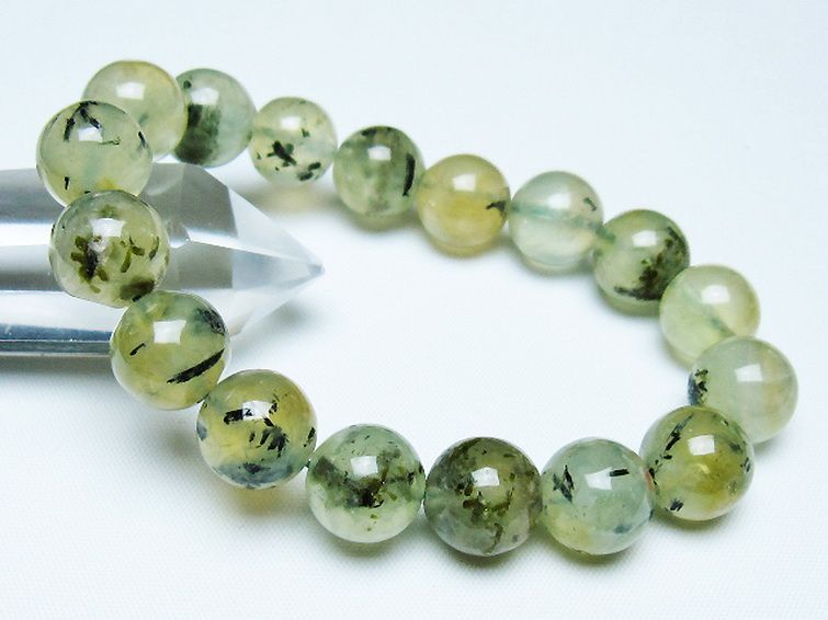 ルチル入り プレナイト ブレスレット 12mm [t228-4602] 1枚目