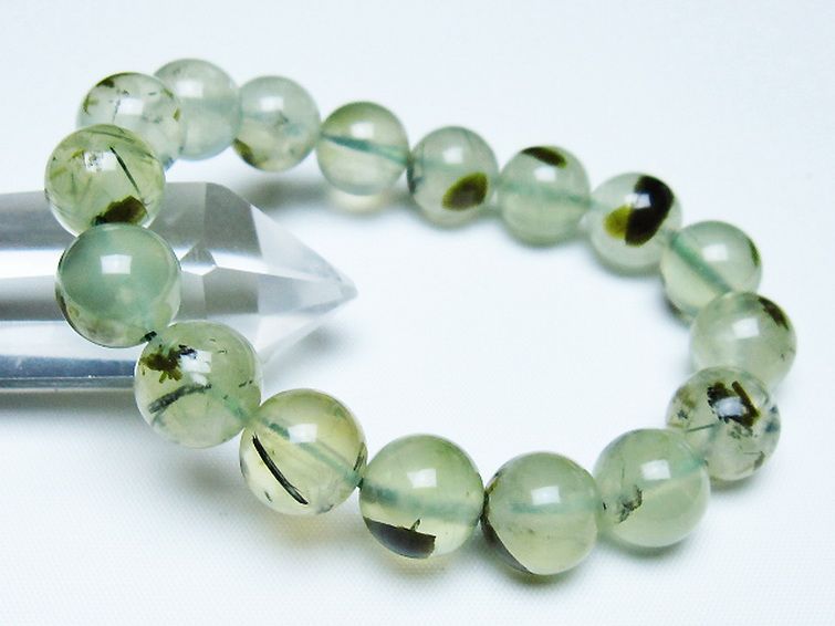 ルチル入り プレナイト ブレスレット 12mm [t228-4609] 1枚目