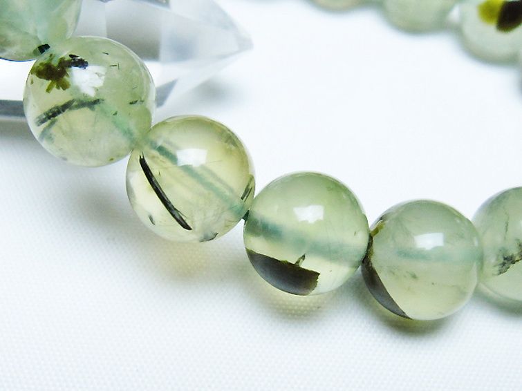 ルチル入り プレナイト ブレスレット 12mm [t228-4609] 3枚目