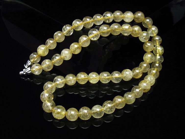 ゴールドタイチンルチル ネックレス 8mm [T230-1742] 1枚目