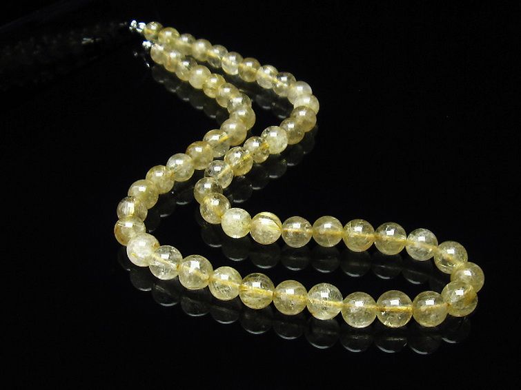 ゴールドタイチンルチル ネックレス 8mm [T230-1742] 2枚目