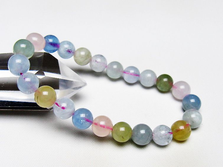 MIXベリル ブレスレット 緑柱石 8mm [T237-4412] 1枚目