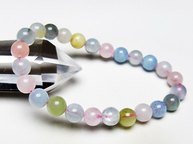 MIXベリル ブレスレット 緑柱石 7mm [T237-4437] 1枚目