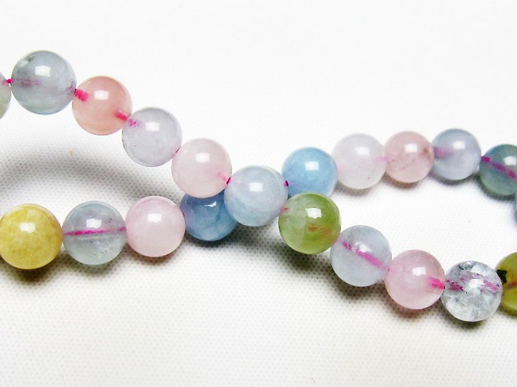 MIXベリル ブレスレット 緑柱石 7mm [T237-4437] 2枚目