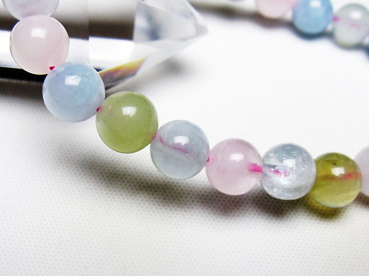 MIXベリル ブレスレット 緑柱石 7mm [T237-4437] 3枚目