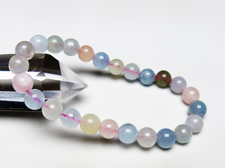 MIXベリル ブレスレット 緑柱石 7mm [T237-4455] 1枚目