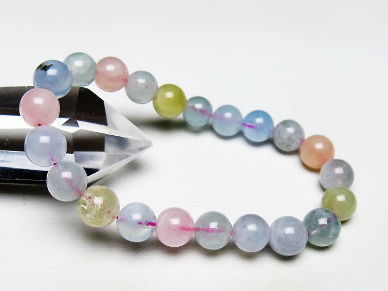 MIXベリル ブレスレット 緑柱石 8mm [T237-4465] 1枚目