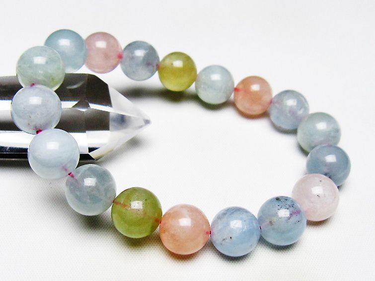 MIXベリル ブレスレット 緑柱石 12mm [T237-4475] 1枚目