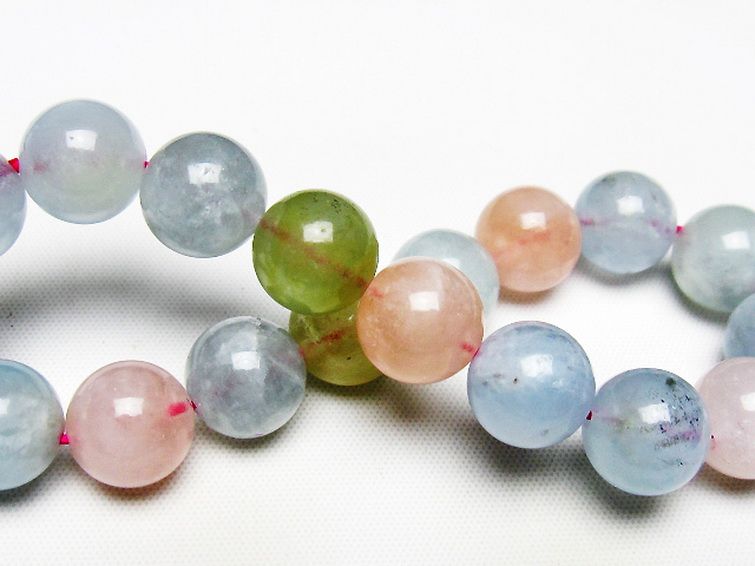 MIXベリル ブレスレット 緑柱石 12mm [T237-4475] 2枚目