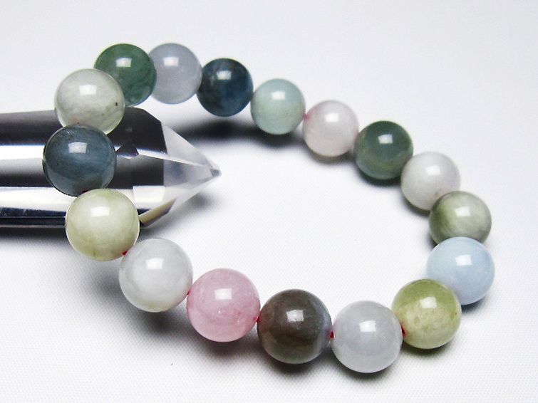 MIXベリル ブレスレット 緑柱石 12mm [t237-4506] 1枚目