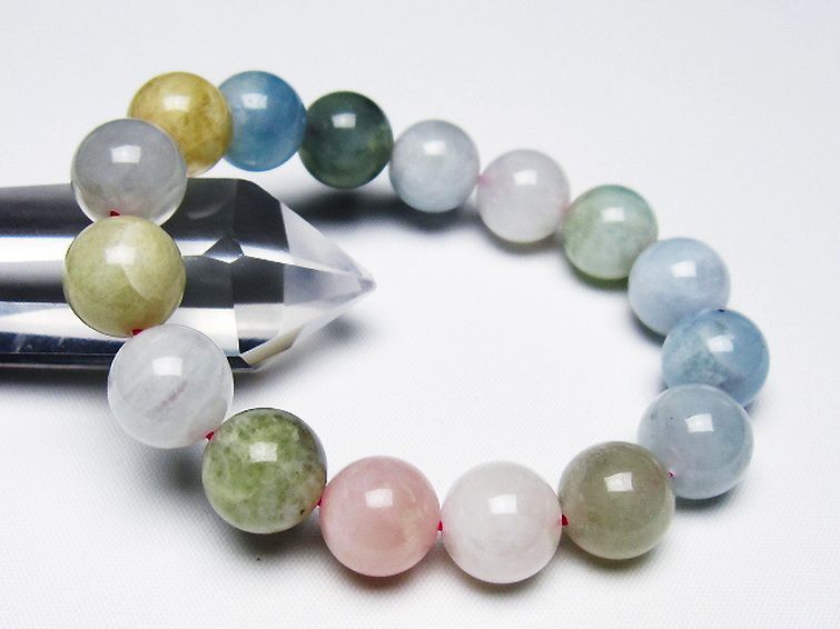 MIXベリル ブレスレット 緑柱石 12mm [t237-4507] 1枚目