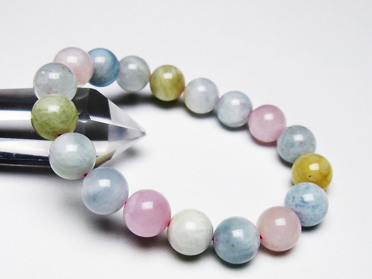 MIXベリル ブレスレット 緑柱石 12mm [T237-4515] 1枚目