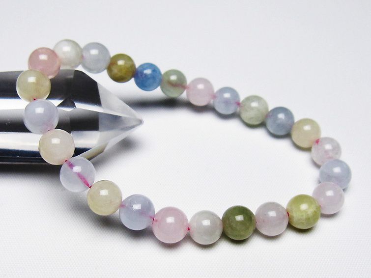 MIXベリル ブレスレット 緑柱石 7mm [T237-4534] 1枚目