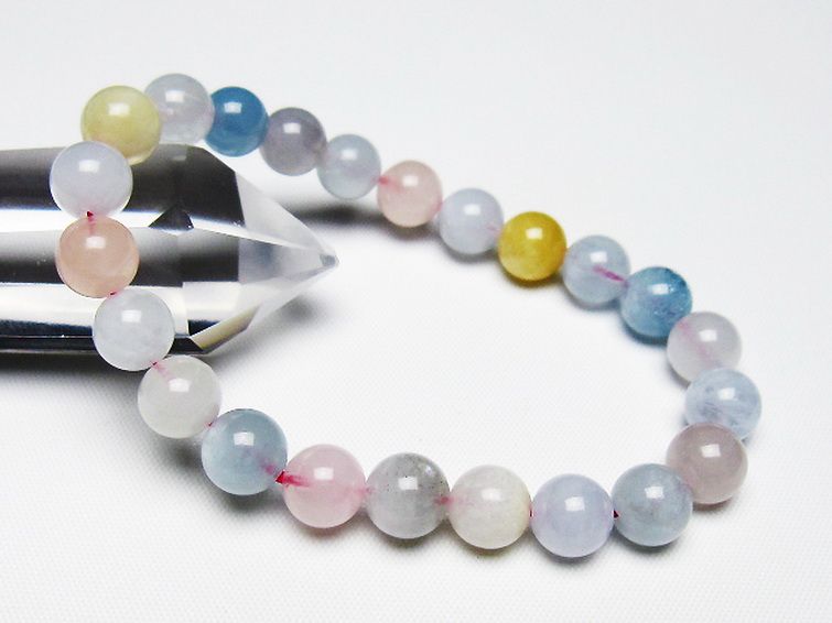 MIXベリル ブレスレット 緑柱石 8mm [t237-4537] 1枚目