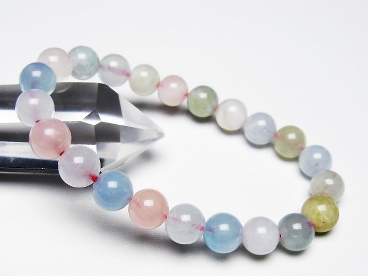 MIXベリル ブレスレット 緑柱石 9mm [T237-4548] 1枚目