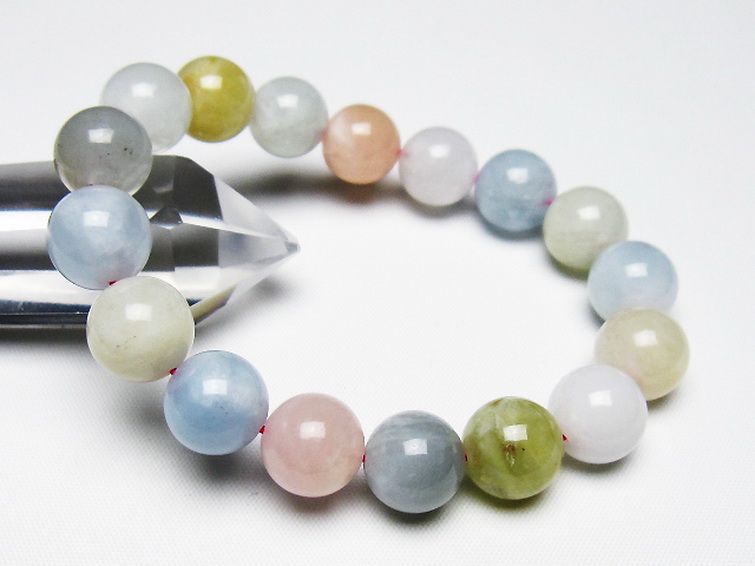 MIXベリル ブレスレット 緑柱石 12mm [T237-4574] 1枚目