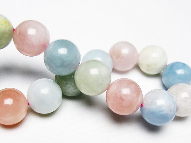 MIXベリル ブレスレット 緑柱石 13mm [T237-4576] 2枚目