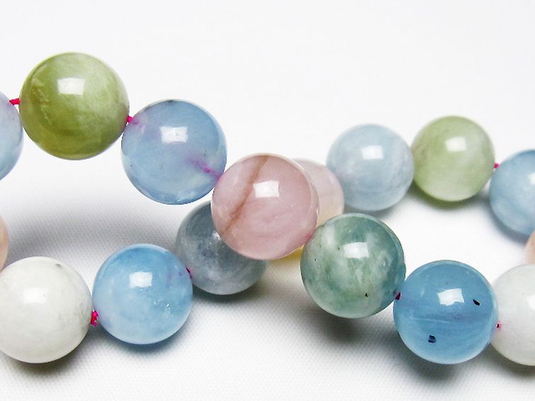 MIXベリル ブレスレット 緑柱石 13mm [t237-4578] 2枚目