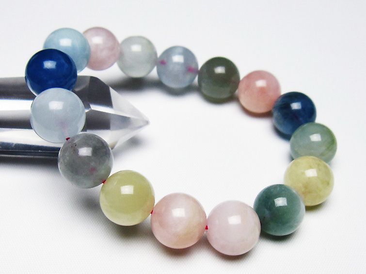 MIXベリル ブレスレット 緑柱石 13mm [t237-4583] 1枚目