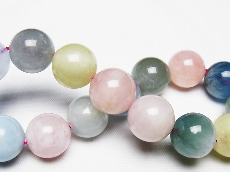 MIXベリル ブレスレット 緑柱石 13mm [t237-4583] 2枚目