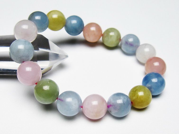 MIXベリル ブレスレット 緑柱石 12mm [T237-4584] 1枚目