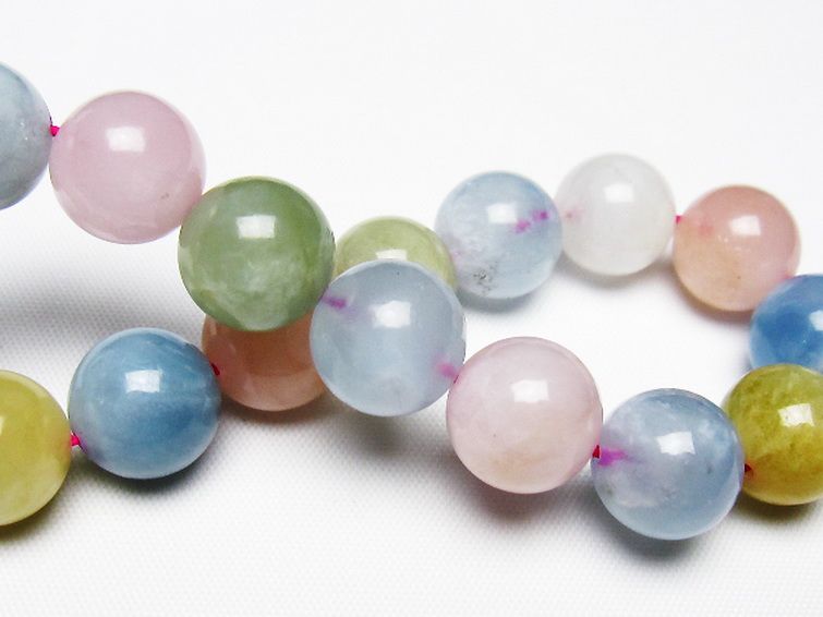 MIXベリル ブレスレット 緑柱石 12mm [T237-4584] 2枚目