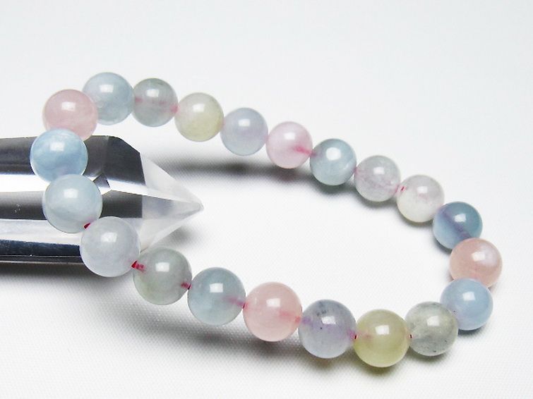 MIXベリル ブレスレット 緑柱石 9mm [t237-4595] 1枚目