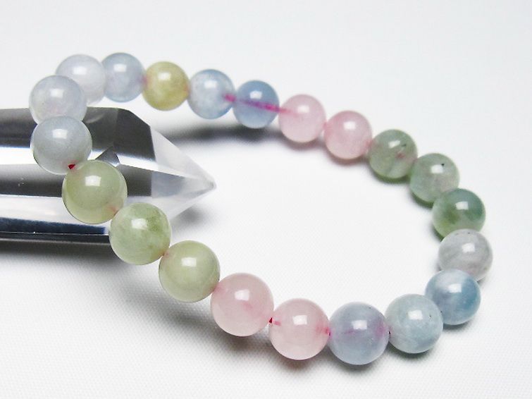 MIXベリル ブレスレット 緑柱石 9mm [T237-4597] 1枚目