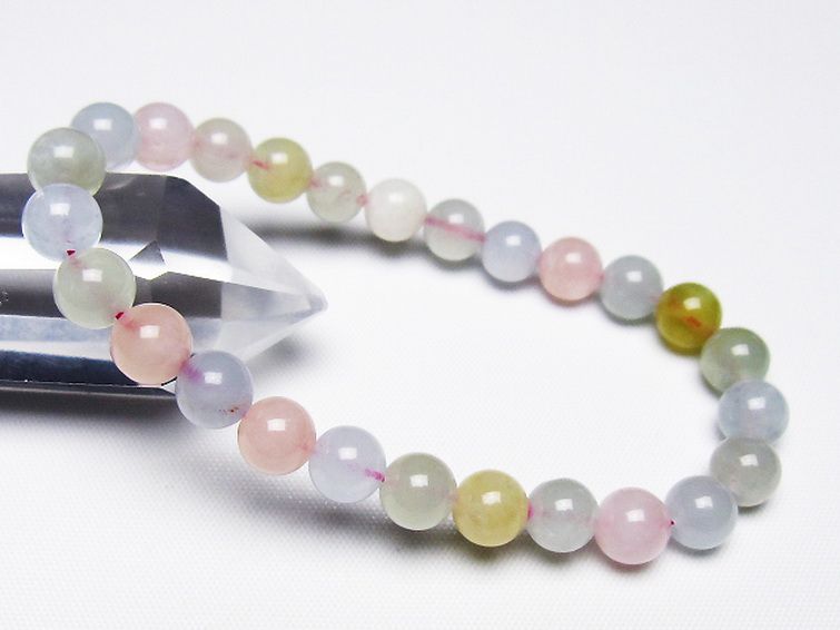 MIXベリル ブレスレット 緑柱石 7mm [T237-4604] 1枚目