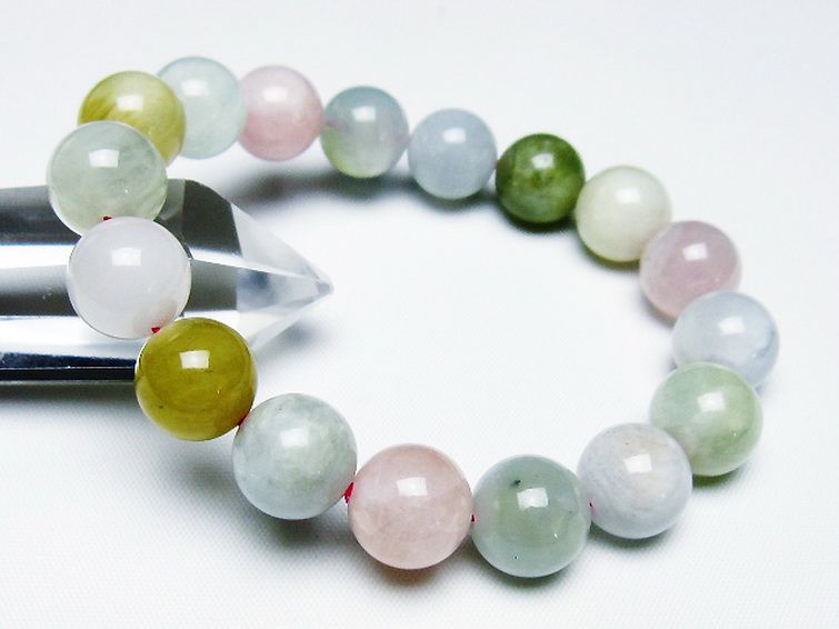 MIXベリル ブレスレット 緑柱石 12mm [t237-4634] 1枚目