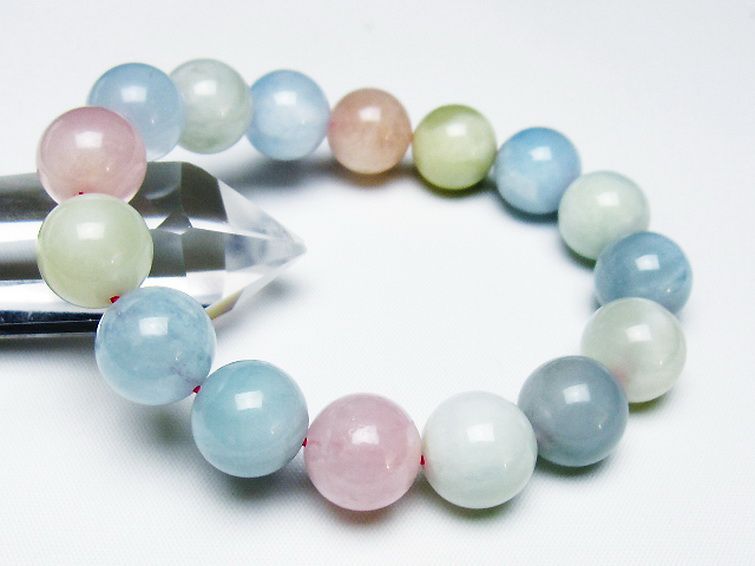 MIXベリル ブレスレット 緑柱石 14mm [t237-4649] 1枚目